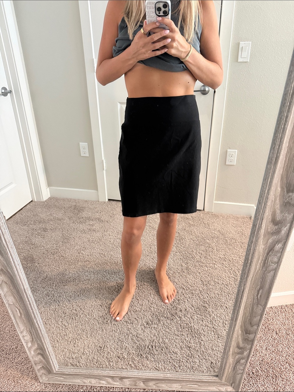 Black midi skirt